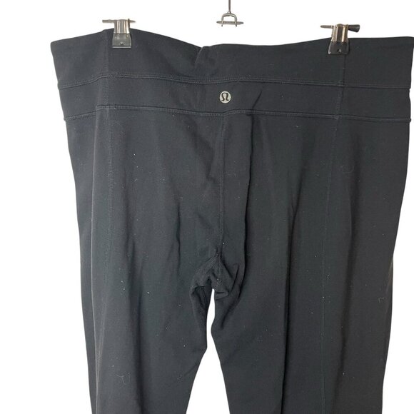 Lululemon Wide Leg Flare Pant Leggings Black Y2K Size 12 Stretch Pull On Active - Picture 6 of 11